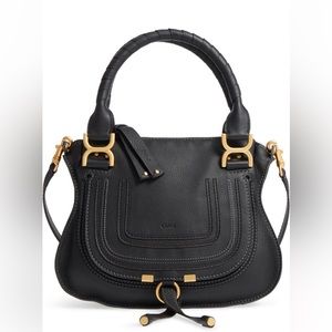 Chloe small Marcie leather satchel, black